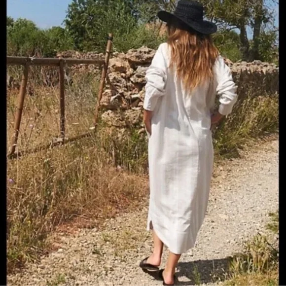 Free People Yumi Long Sleeve V-Neck Dress Midi Dress Size Small - Picture 2 of 11